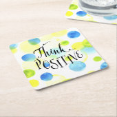 考え前向き スクエアペーパーコースター (アングル)