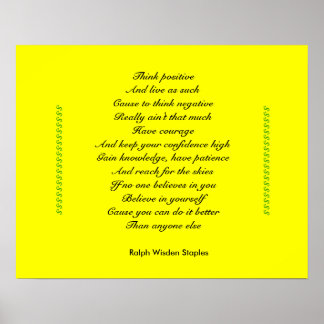 考え前向き ポスター