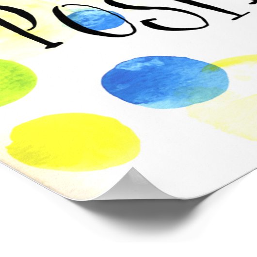 考え前向き ポスター (角)