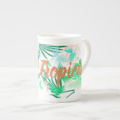 考え前向きPalm Tree葉 Tea Coffee Mug Cup ボーンチャイナマグカップ (正面右)