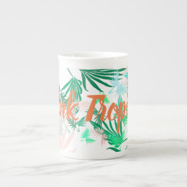 考え前向きPalm Tree葉 Tea Coffee Mug Cup ボーンチャイナマグカップ
