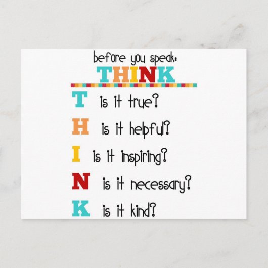 考え前話に ポストカード (正面)