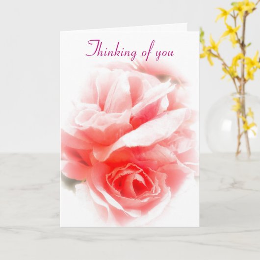 考え君の独身のバラ カード (黄色い花)