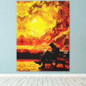 考え失った – 太陽の日没の反射 キャンバスプリント (インサイチュ (ウッドフロア))