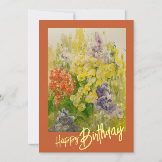 考え春フラットノートカード サンキューカード (正面)