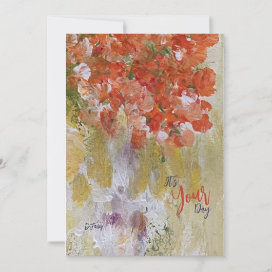 考え春フラットノートカード サンキューカード (正面)