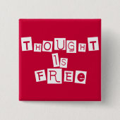 考え無料 缶バッジ (正面)