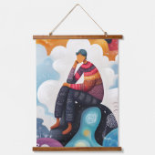 考え直した思想家：抽象芸術モダンアート 吊り下げ型タペストリー (正面)