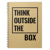考え箱の外のやる気を起こさせる引用文 ノートブック (正面)