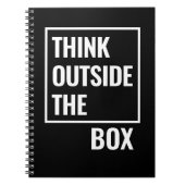 考え箱の外のやる気を起こさせる引用文 ノートブック (正面)