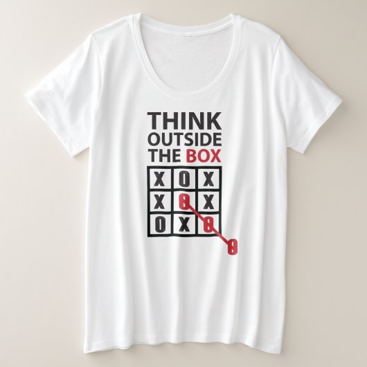 考え箱の外 プラスサイズTシャツ (デザイン正面)