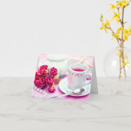 考え紅茶 カード (黄色い花)