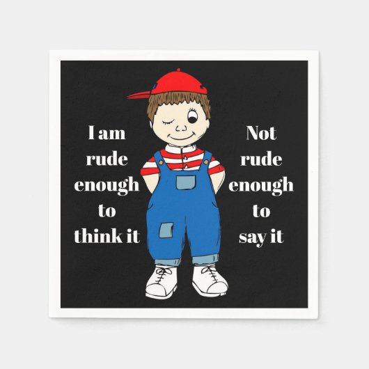 考え言うな – カクテル・ナおもしろいプキンス スタンダードカクテルナプキン (正面)