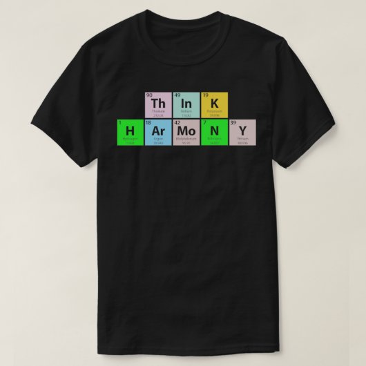考え調和周期表 Tシャツ (デザイン正面)