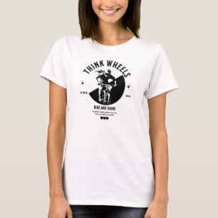 考え車輪 – ライドとシャイン Tシャツ