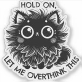 考え過ぎた猫 シール (正面)