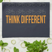 考え違う自転車サイクリスト キッチンタオル (折り畳み)