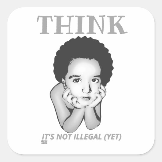 「考え違法ではない」 スクエアシール (正面)