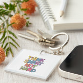考え頭が切れる懸命なしやる気を起こさせる- Pet Keychain キーホルダー (正面右)