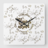 考え スクエア壁時計 (正面)