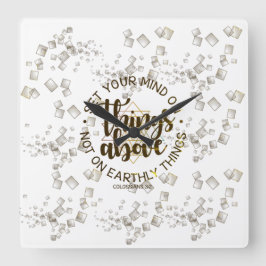 考え スクエア壁時計