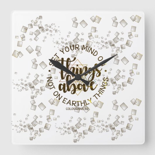 考え スクエア壁時計 (正面)