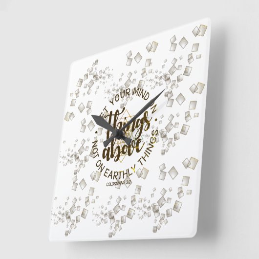 考え スクエア壁時計 (傾斜)