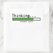 考え...ステッカーを待おもしろいって 長方形シール (バッグ)