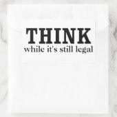 考え 長方形シール (バッグ)