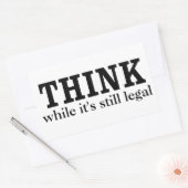 考え 長方形シール (封筒)