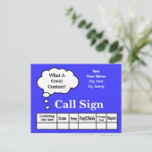 考え Bubble Ham Radio QSLカーカスタマイズド! ポストカード (スタンド正面)