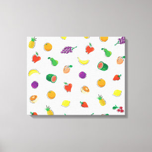考え_Totally Fruity_Patternの食べ物 キャンバスプリント