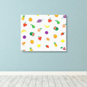 考え_Totally Fruity_Patternの食べ物 キャンバスプリント (インサイチュ (ウッドフロア))