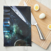 考えBIG -宇宙とユニバースやる気を起こさせる キッチンタオル (四つ折り)