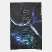 考えBIG -宇宙とユニバースやる気を起こさせる キッチンタオル (縦)