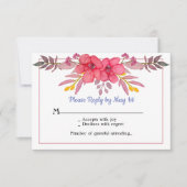 考えDusty Pink RSVPカード (正面)