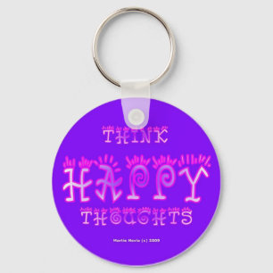 考えHappy Thoughts (5a)キーチェーン キーホルダー