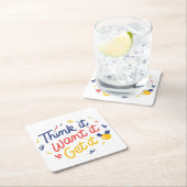 考えIt, Want it, Get it - やる気を起こさせる Artwork スクエアペーパーコースター (インサイチュ)