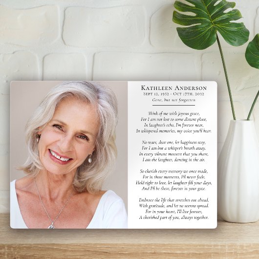 考えOf Me詩写真記念悔やみや弔慰 フォトプラーク