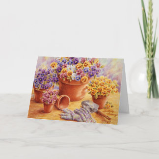 考えOf You Garden Pansies Greeting Card シーズンカード