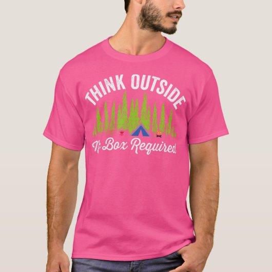 考えOutside No Box必須アウトドアキャンプ Tシャツ (正面)