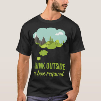 考えOutside No Box必須歩くハイキングT Shi Tシャツ