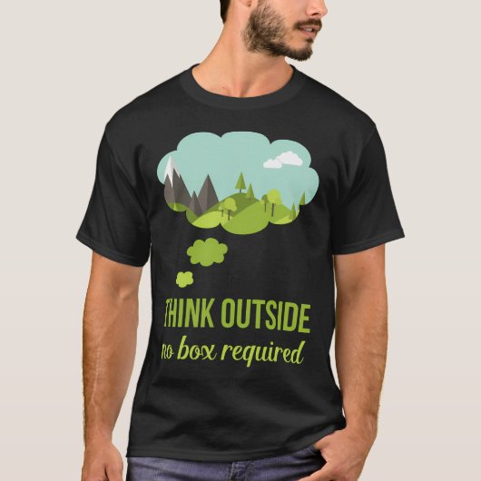 考えOutside No Box必須歩くハイキングT Shi Tシャツ (正面)