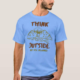 考えOutside no box requiretic retroアウトドア Tシャツ