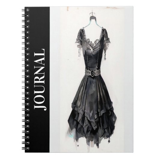 考エレガントえ： LBDジャーナル、リトルブラックドレス ノートブック (正面)