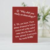 「考古学おもしろい者になって世界を破壊する」 カード (スタンド正面)