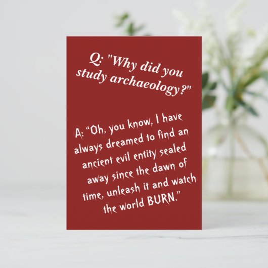 「考古学おもしろい者になって世界を破壊する」 カード (スタンド正面)