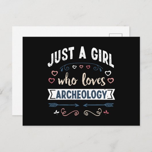 考古学が好きな女の子のユーモア溢れるギフト ポストカード (正面/裏面)