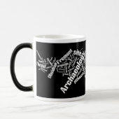 考古学の単語の雲のマグ: 黒の白 モーフィングマグカップ (左)