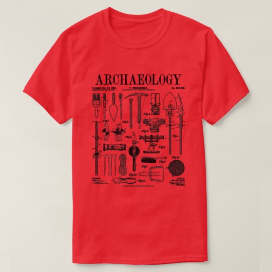 考古学考古学学生フィールドキットヴィンタグ Tシャツ (デザイン正面)
